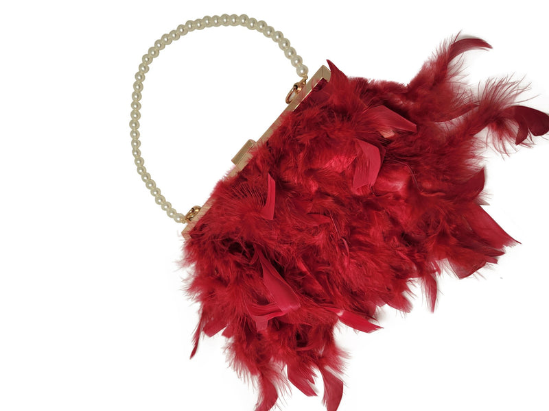 Red Feather Purse