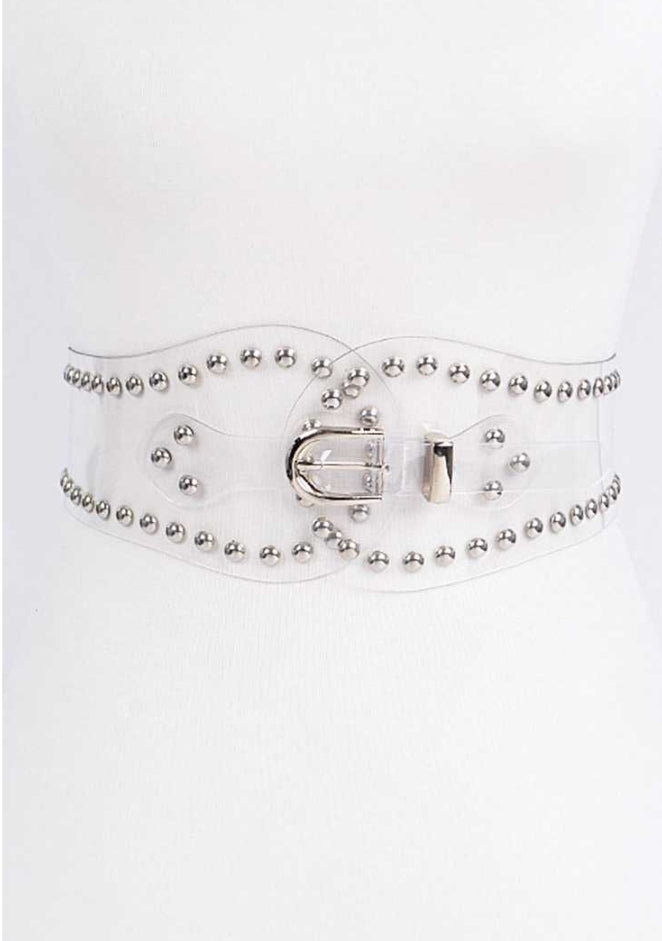 Clear Silver Studded Belt